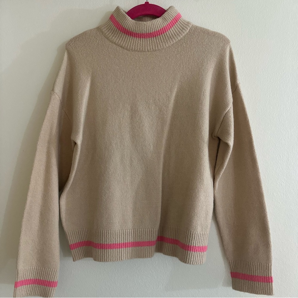 THML Tan Pink Mockneck Sweater